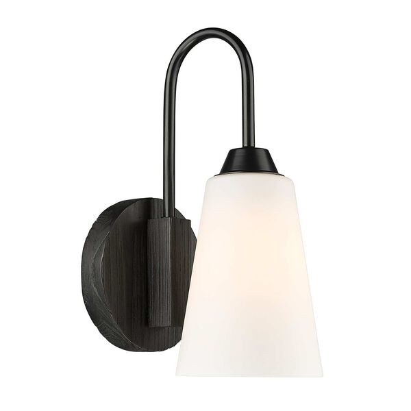 Neela Matte Black One-Light Wall Sconce with Opal Glass, image 6